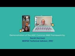 Demonstration of the IASC Common M&E Framework by Sarah Harrison.